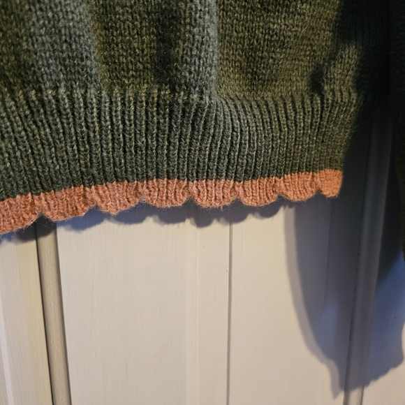 *NEW* Embroidered Fox Pocket Cardigan - Olive & Rust - Picture 6 of 6